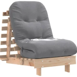 vidaXL Futon slaapbank met matras 60x206x11 cm massief grenenhout