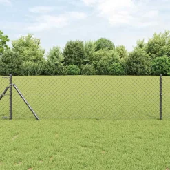 vidaXL gaashek met grondbevestiging 10 x 0,4 m PVC-Coated Staal Grijs