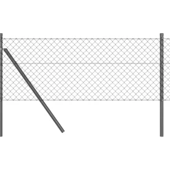 vidaXL gaashek met grondbevestiging 10 x 0,4 m PVC-Coated Staal Grijs