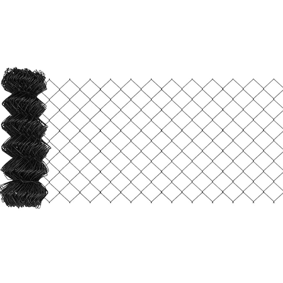 vidaXL gaashek met grondbevestiging 10 x 0,4 m PVC-Coated Staal Grijs