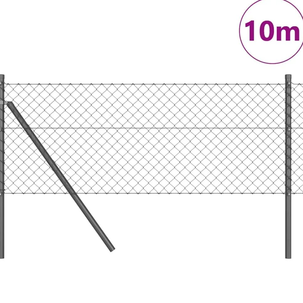 vidaXL gaashek met grondbevestiging 10 x 0,4 m PVC-Coated Staal Grijs