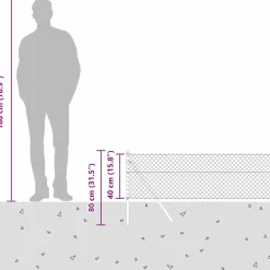 vidaXL gaashek met grondbevestiging 10 x 0,4 m Gegalvaniseerd staal