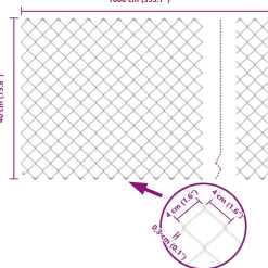 vidaXL gaashek met grondbevestiging 10 x 0,4 m Gegalvaniseerd staal