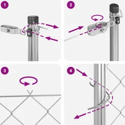 vidaXL gaashek met grondbevestiging 10 x 0,4 m Gegalvaniseerd staal