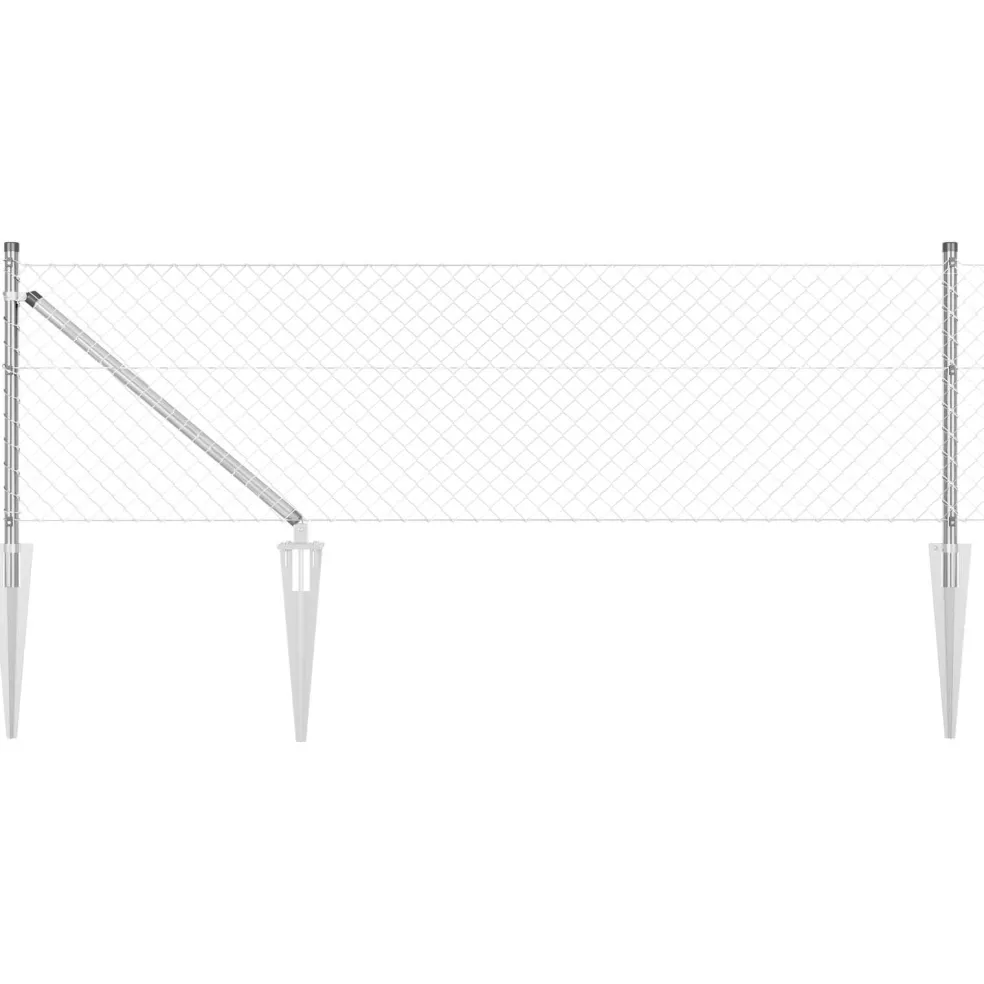 vidaXL gaashek met grondpennen 10 x 0,4 m Gegalvaniseerd staal zilver