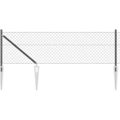vidaXL gaashek met grondpennen 10 x 0,4 m PVC-Coated Staal Grijs Mesh