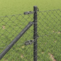 vidaXL gaashek met grondpennen 10 x 0,4 m PVC-Coated Staal Grijs Mesh
