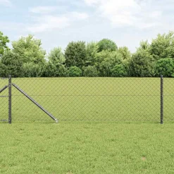 vidaXL gaashek met grondpennen 10 x 0,4 m PVC-Coated Staal Grijs Mesh
