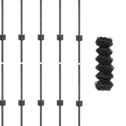 vidaXL Gaashek met palen 10 x 0,4 m PVC-Coated Staal Grijs Mesh