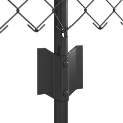 vidaXL Gaashek met palen 10 x 0,4 m PVC-Coated Staal Grijs Mesh