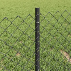 vidaXL Gaashek met palen 10 x 0,4 m PVC-Coated Staal Grijs Mesh