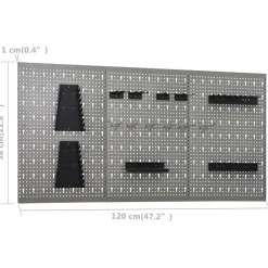 vidaXL Gaatjespaneel wandgemonteerd 3 st 40x58 cm staal