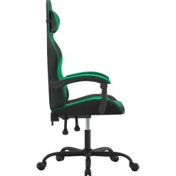 vidaXL Gamestoel draaibaar kunstleer zwart en groen