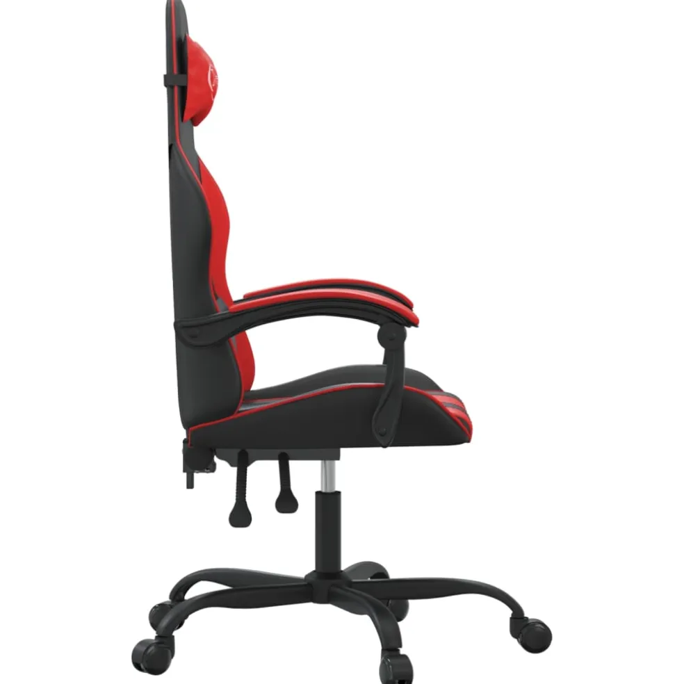 vidaXL Gamestoel draaibaar kunstleer zwart en rood