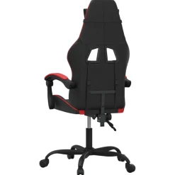 vidaXL Gamestoel draaibaar kunstleer zwart en rood