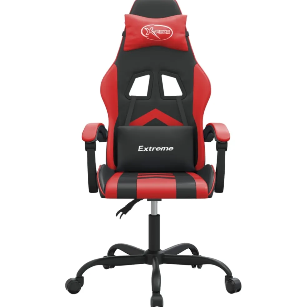 vidaXL Gamestoel draaibaar kunstleer zwart en rood