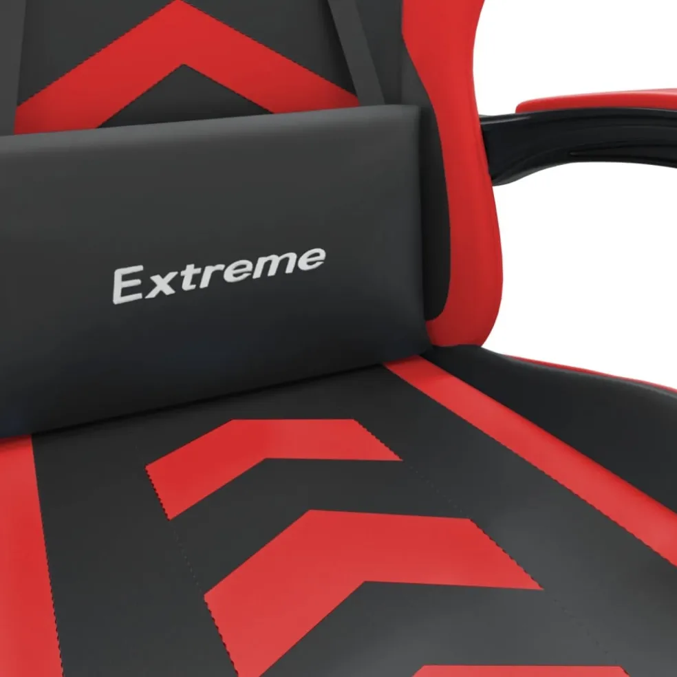 vidaXL Gamestoel draaibaar kunstleer zwart en rood