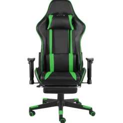 vidaXL Gamestoel draaibaar met voetensteun PVC groen