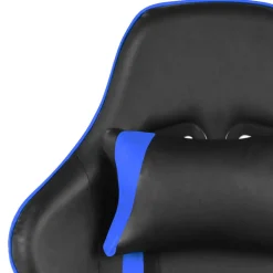 vidaXL Gamestoel draaibaar met voetensteun PVC blauw