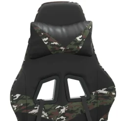 vidaXL gamestoel draaibaar met voetensteun kunstleer zwart&camouflage