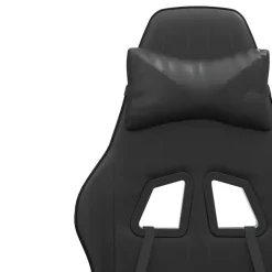 vidaXL gamestoel draaibaar met voetensteun kunstleer zwart