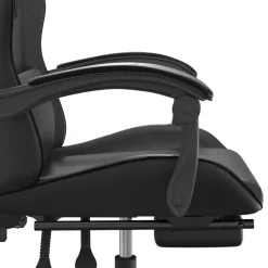 vidaXL gamestoel draaibaar met voetensteun kunstleer zwart