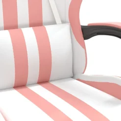 vidaXL Gamestoel draaibaar met voetensteun kunstleer wit en roze