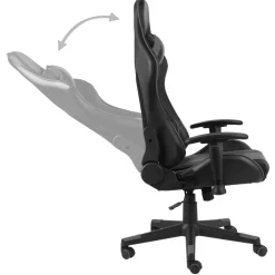 vidaXL Gamestoel draaibaar PVC grijs