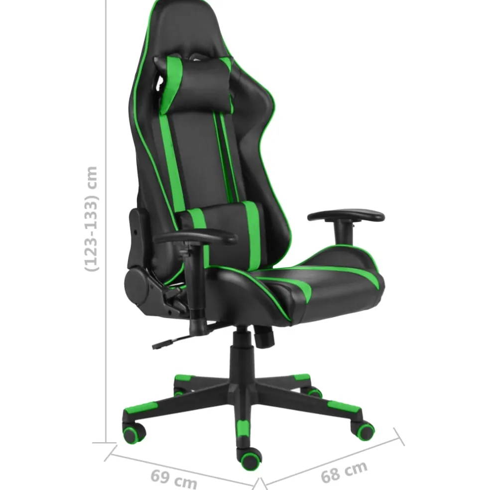 vidaXL Gamestoel draaibaar PVC groen