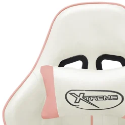 vidaXL Gamestoel kunstleer wit en roze