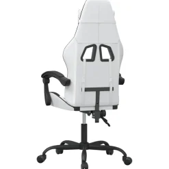 vidaXL Gamestoel kunstleer wit en zwart