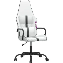vidaXL Gamestoel kunstleer wit en zwart