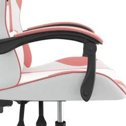 vidaXL Gamestoel kunstleer wit en roze