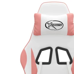 vidaXL Gamestoel kunstleer wit en roze