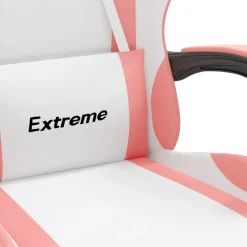 vidaXL Gamestoel kunstleer wit en roze