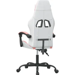 vidaXL Gamestoel kunstleer wit en roze