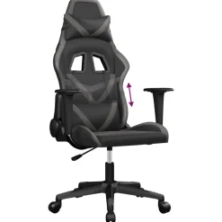 vidaXL Gamestoel kunstleer zwart en grijs