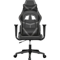 vidaXL Gamestoel kunstleer zwart en grijs