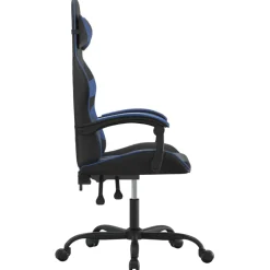 vidaXL Gamestoel kunstleer zwart en blauw