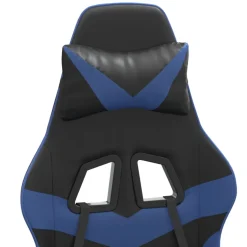vidaXL Gamestoel kunstleer zwart en blauw