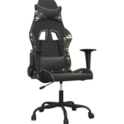 vidaXL Gamestoel kunstleer zwart en wit