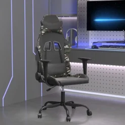 vidaXL Gamestoel kunstleer zwart en wit