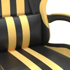 vidaXL Gamestoel kunstleer zwart en goud