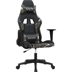 vidaXL Gamestoel kunstleer zwart en camouflage