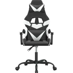vidaXL Gamestoel kunstleer zwart en wit