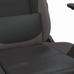 vidaXL Gamestoel kunstleer zwart en grijs