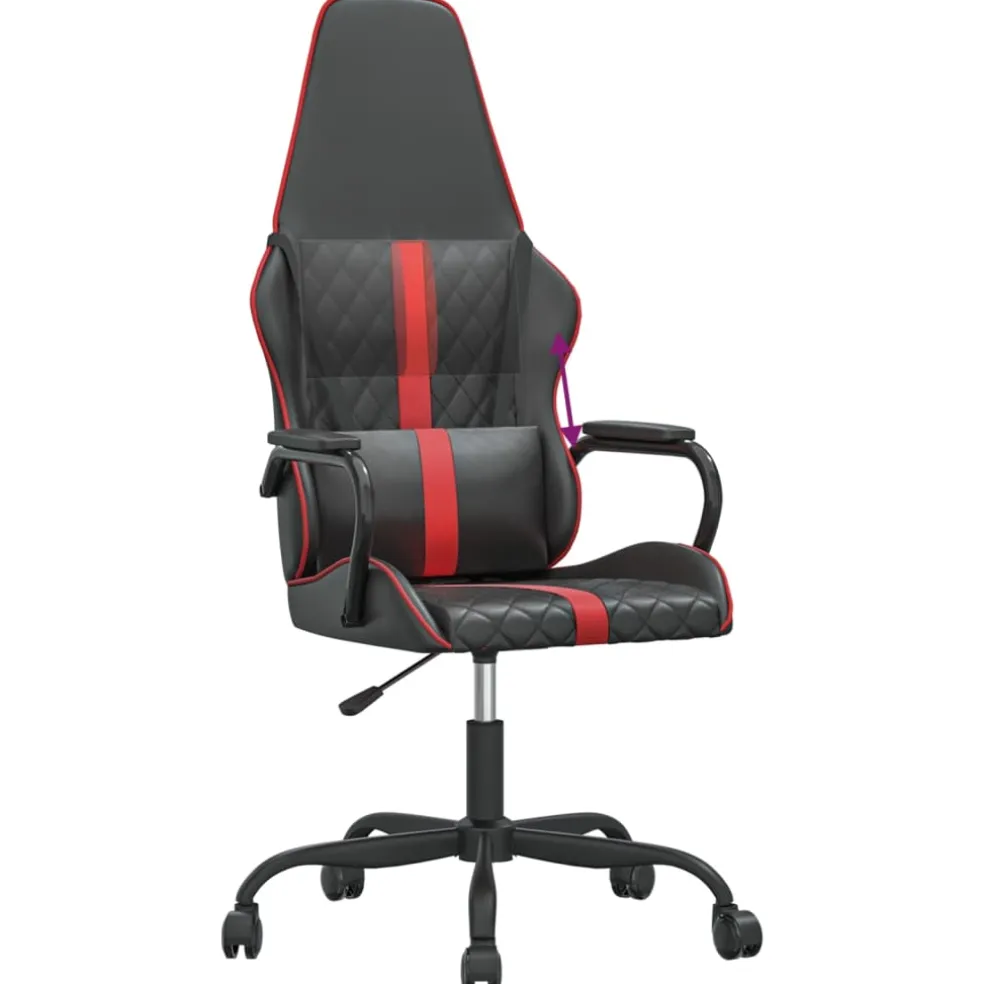vidaXL Gamestoel kunstleer zwart en rood