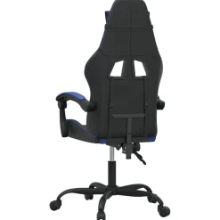 vidaXL Gamestoel kunstleer zwart en blauw