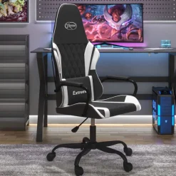 vidaXL Gamestoel kunstleer zwart en oranje
