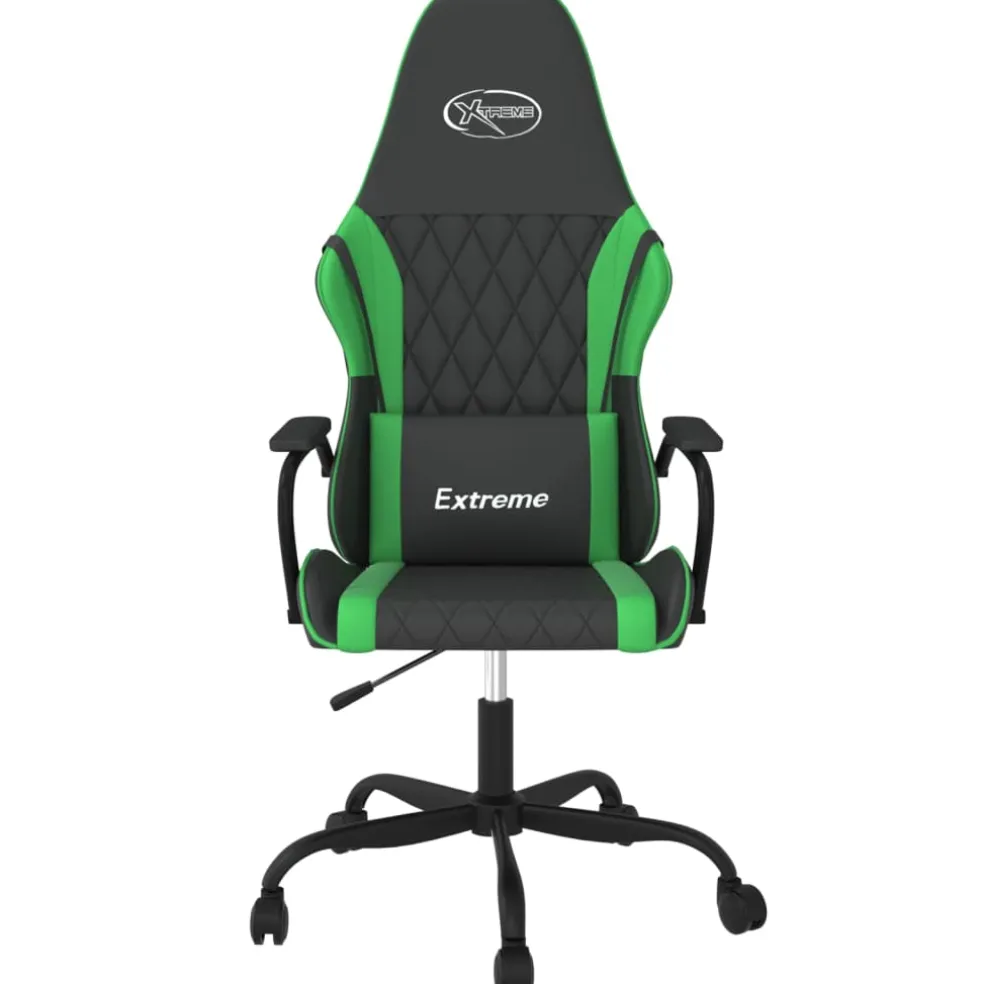 vidaXL Gamestoel kunstleer zwart en groen